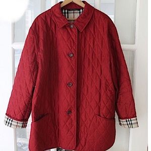 Burberry Quilted Jacket-Red